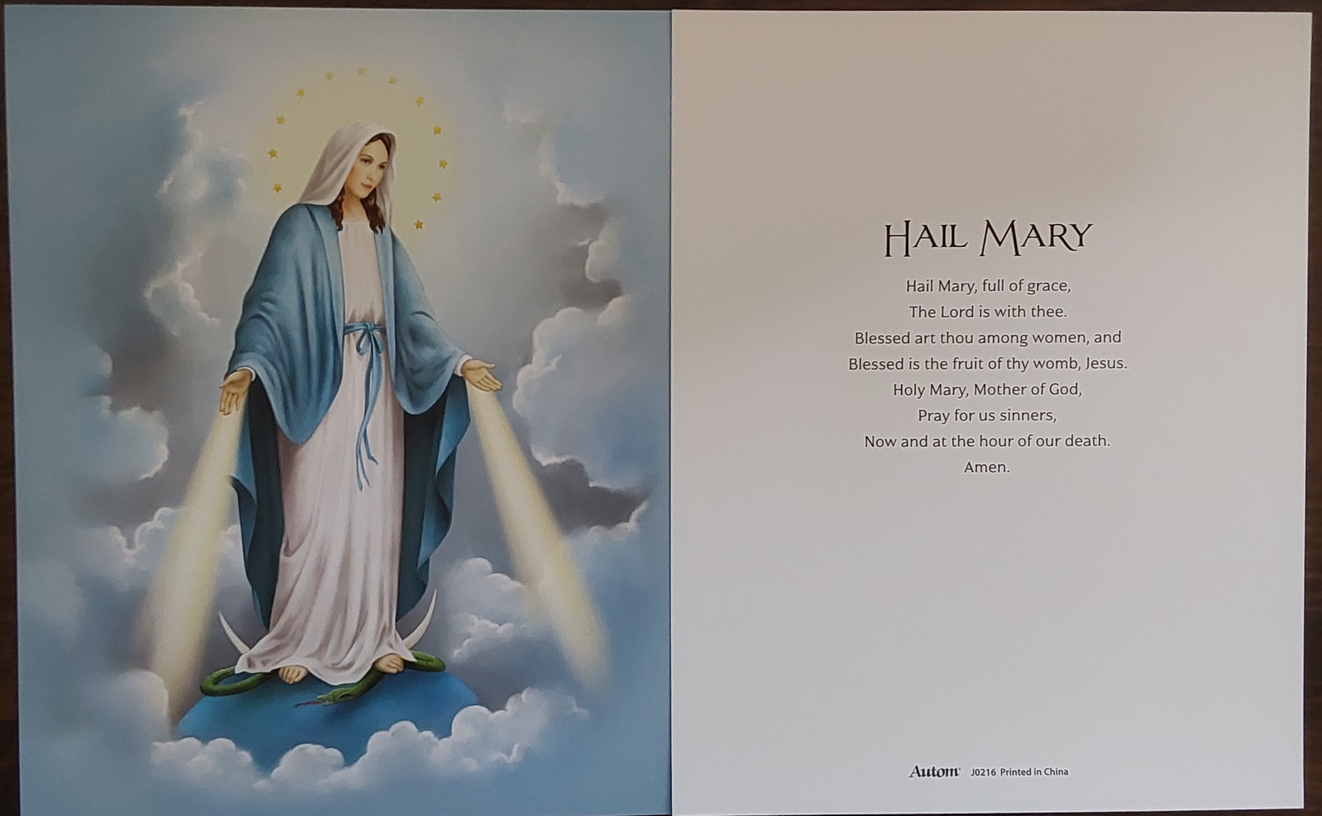 Our Lady of Grace with prayer 8 x 10